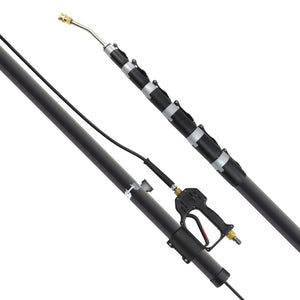 V-TUF T2.GCX42CF carbon fibre lance in use showing operator cleaning gutters at height
