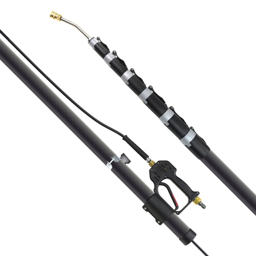 V-TUF T2.GCX42CF carbon fibre lance in use showing operator cleaning gutters at height