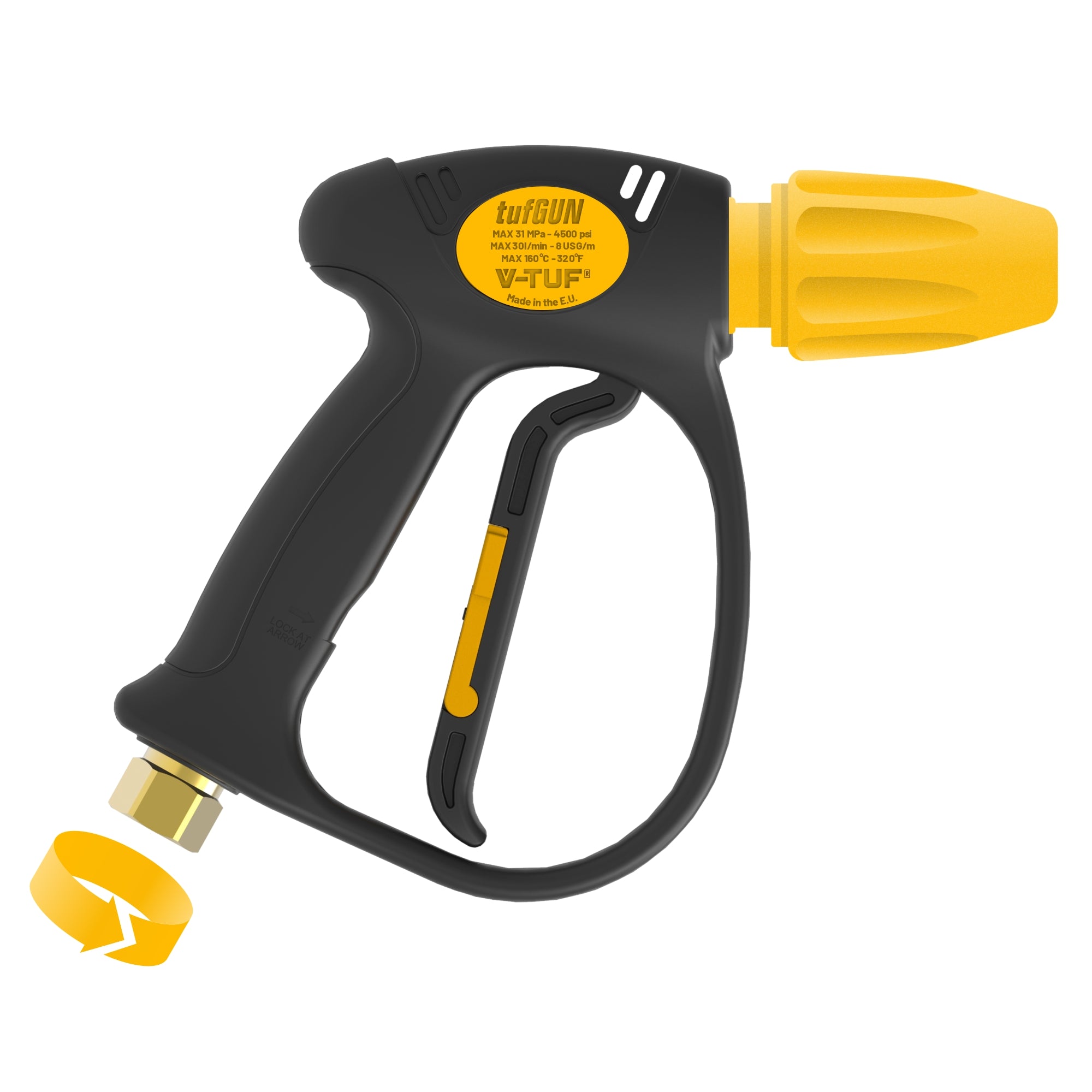 V-TUF tufGUN310S heavy duty 310 Bar trigger gun TG310SKTQPB swivel 3/8F inlet KTQ pull-back outlet