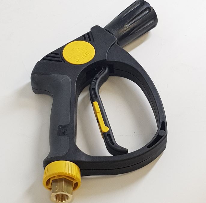 V-TUF TG350SKTQPF trigger gun side view showing swivel inlet and KTQ pull-forward mechanism