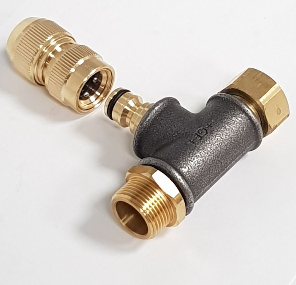 V-TUF TG/FB8KIT bypass tee kit contents showing tee body and pipe connection components