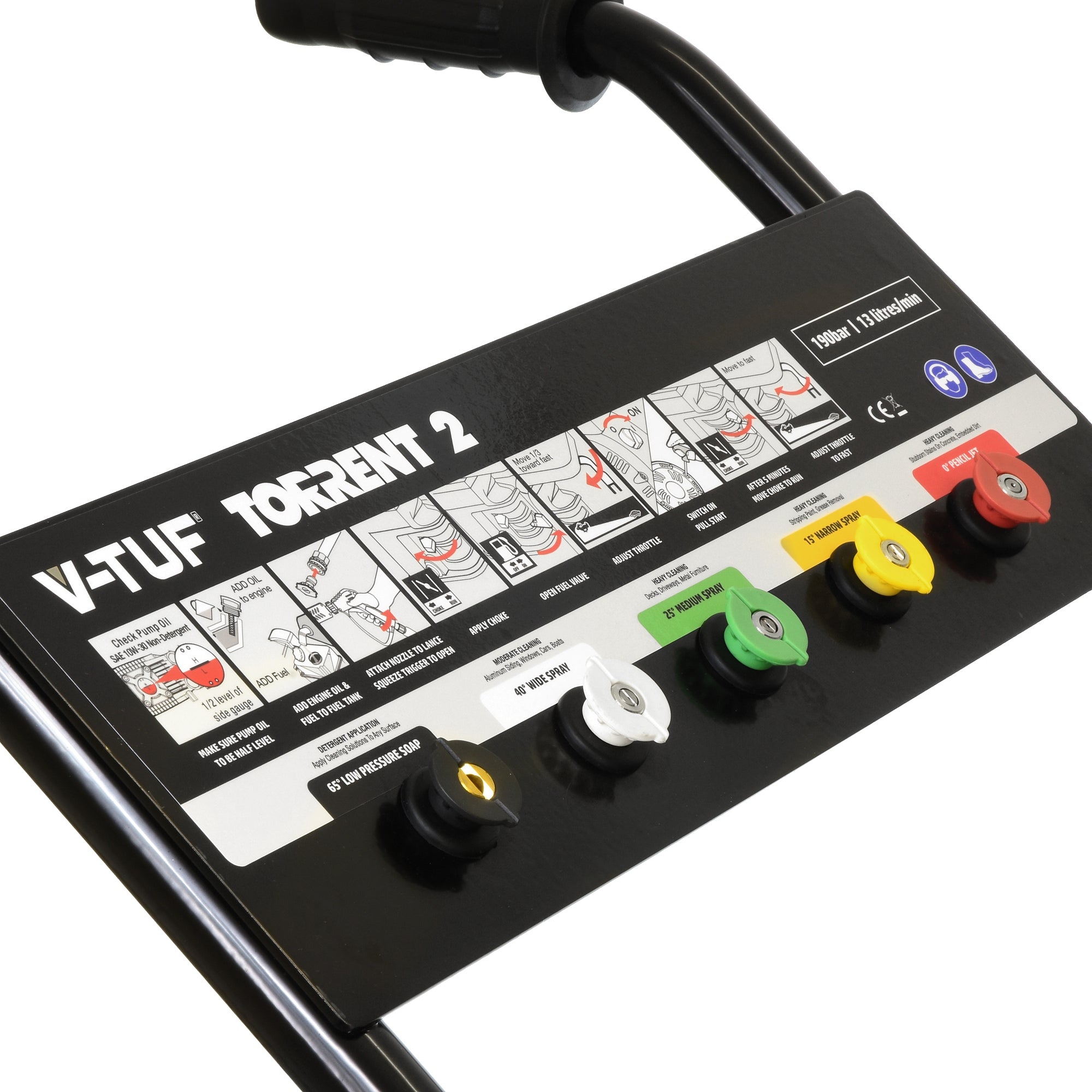 V-TUF TORRENT2GPT 190 Bar 13L/min Honda GP200 petrol mini-bowser pressure washer side view