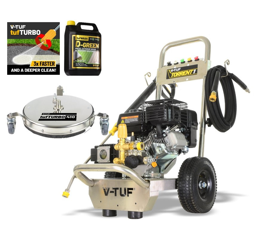 V-TUF TORRENT 1 kit TORRENT1-KIT3 with 410mm tufTURBO, turbo nozzle and D-GREEN, full kit view