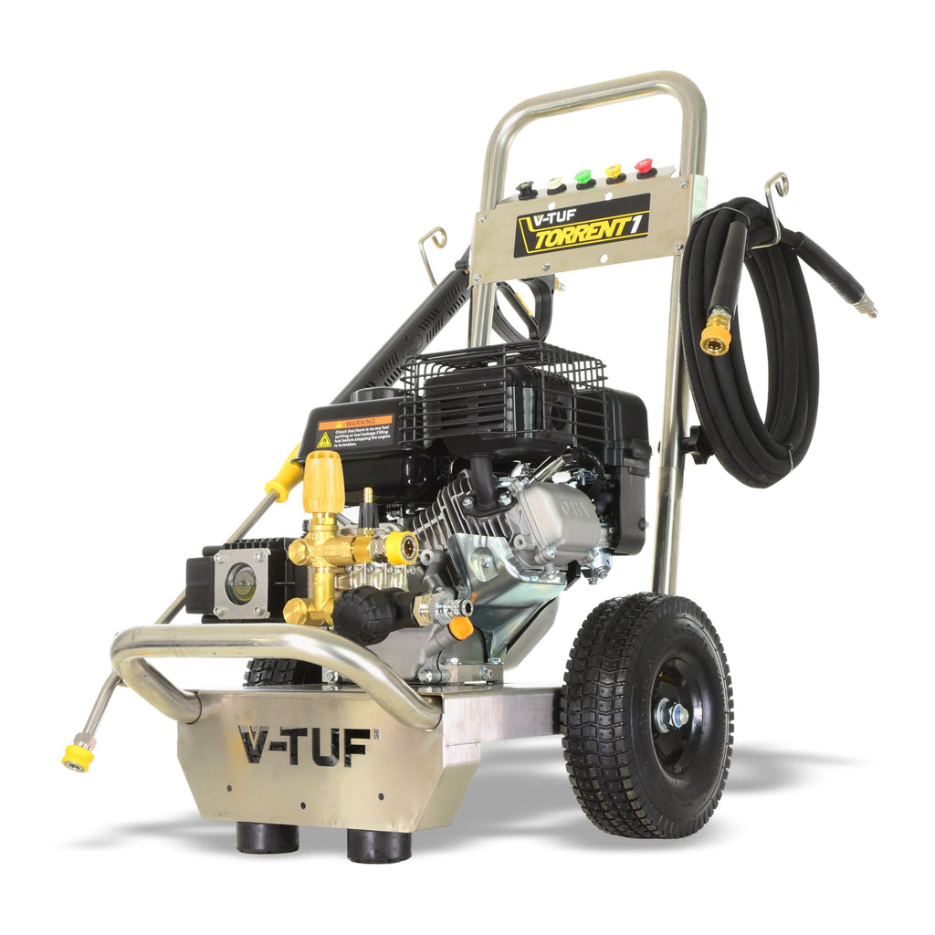 V-TUF TORRENT1 industrial petrol pressure washer, steel frame, front view