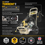 V-TUF TORRENT 1 kit angle view showing surface cleaner, D-GREEN chemical and accessories