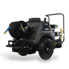 V-TUF TORRENT 2 HR bowser rear view showing 150L tank, hose reel and outlet connections