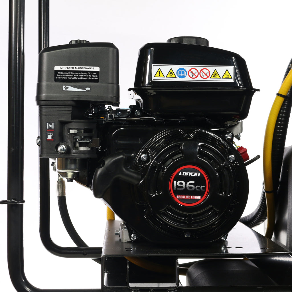 V-TUF TORRENT2HR control layout showing trigger gun, hose and 160 Bar pressure display