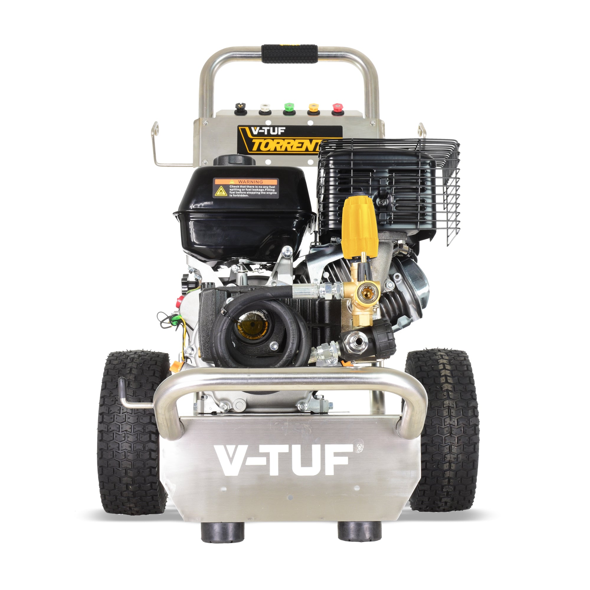 V-TUF TORRENT 3DP rear view showing return to tank bypass pipe and water inlet