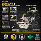 V-TUF TORRENT 3 with poly deck surface cleaner angle view showing kit components