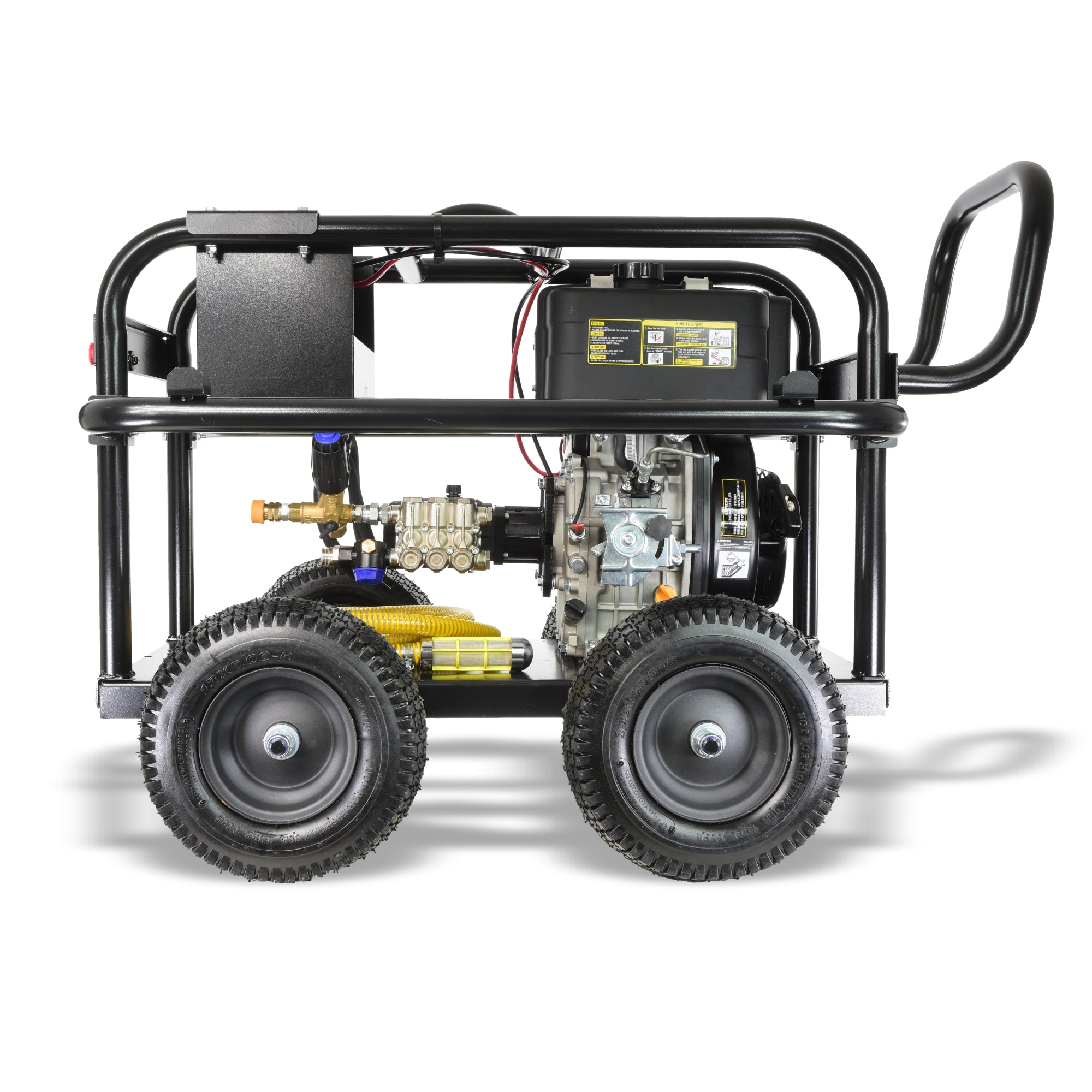 V-TUF TORRENT5 diesel washer side view showing 10HP diesel engine and pump unit