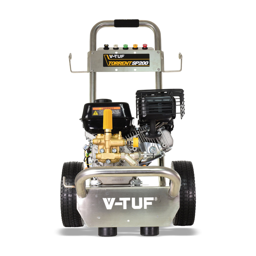 V-TUF TORRENT SP200 angle view showing frame, gun holder and hose reel