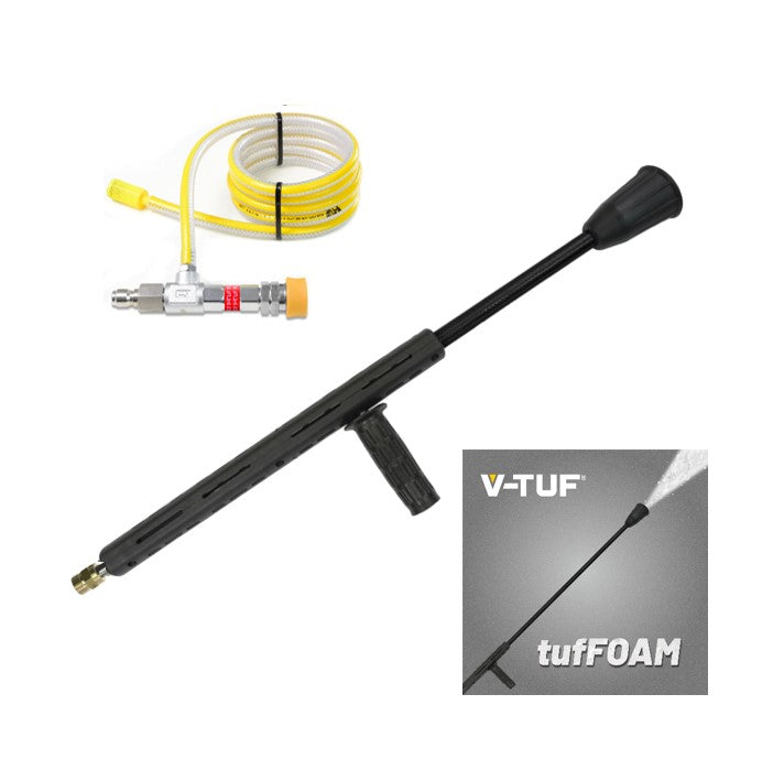 V-TUF 600mm foam lance with M22M inlet and red foam injector kit TUFFOAMR-KIT2 with MSQ fittings