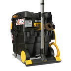V-TUF tufVAC M-Class 110V extractor angle view showing collection drum and filter housing