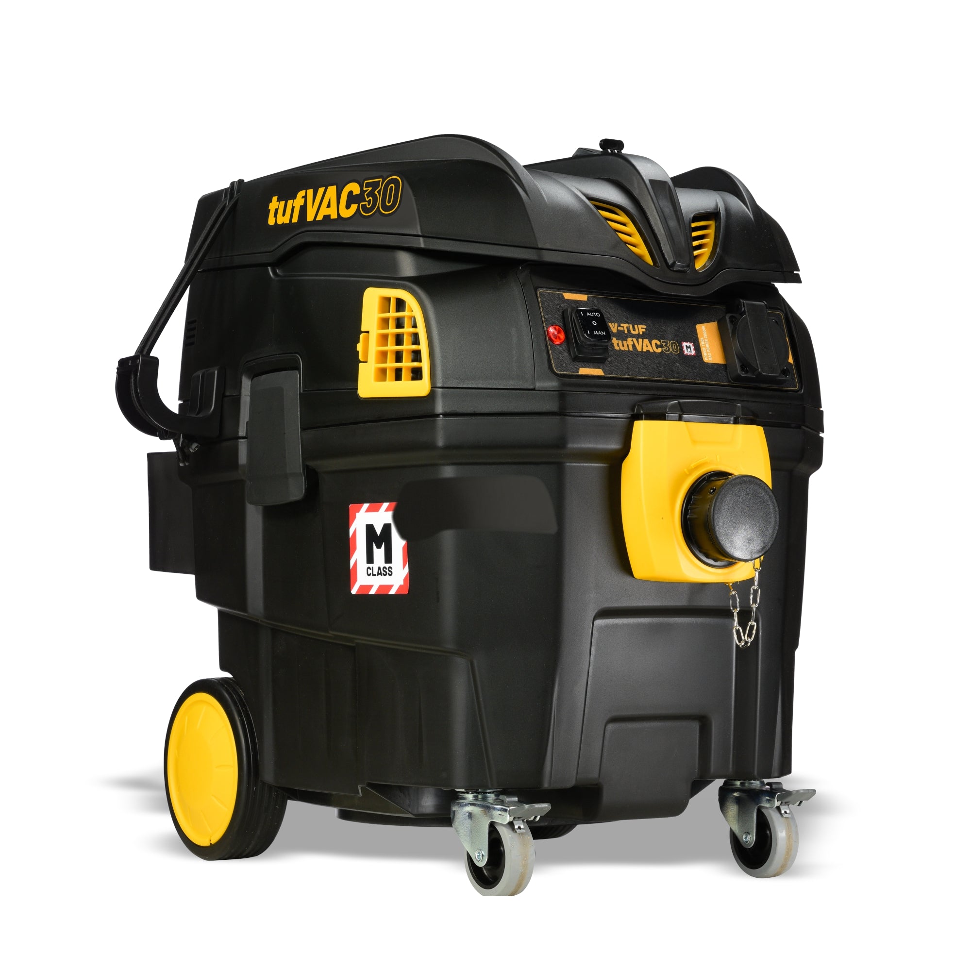 V-TUF TUFVAC30M240 rear view showing PTO port and filter cleaning knob