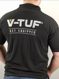 V-TUF polo shirt back view showing cut and fit