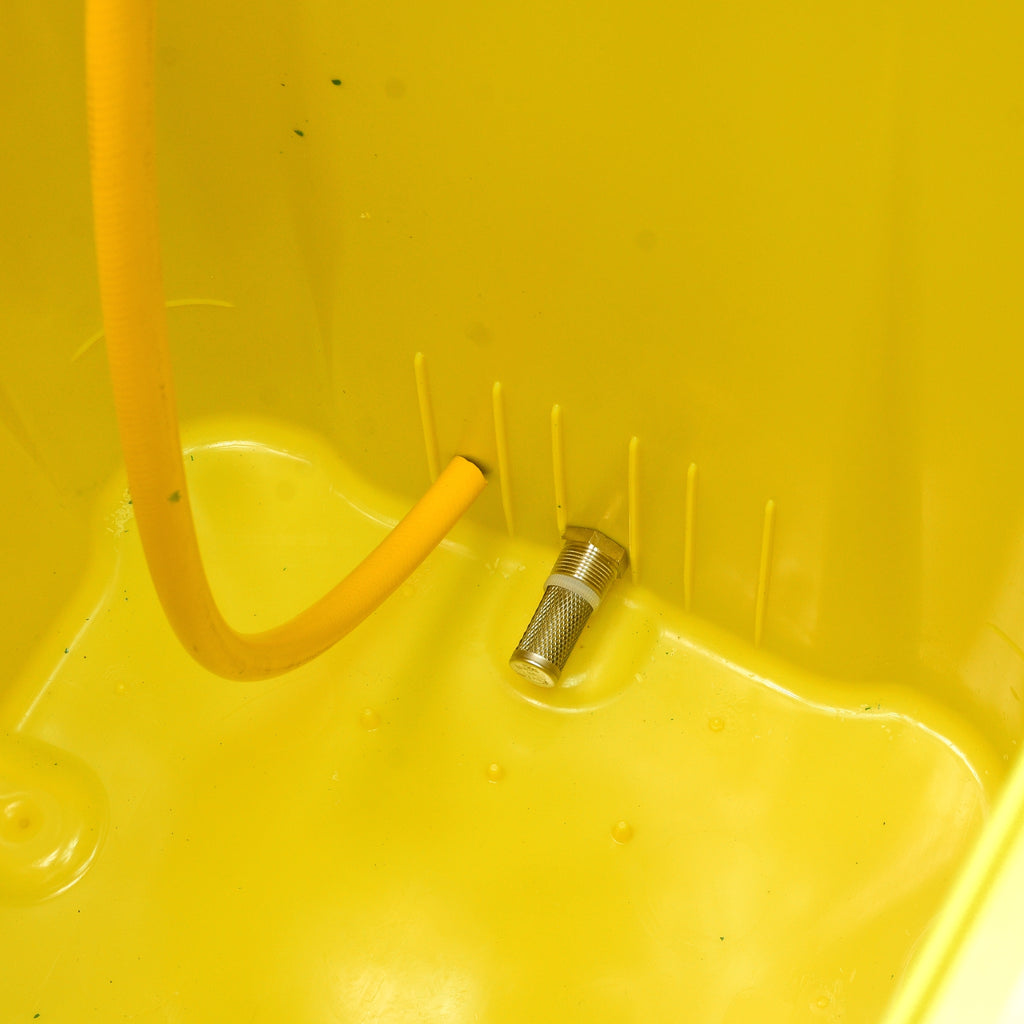 V-TUF V-TANK240 bowser close-up showing outlet valve and tank level markings