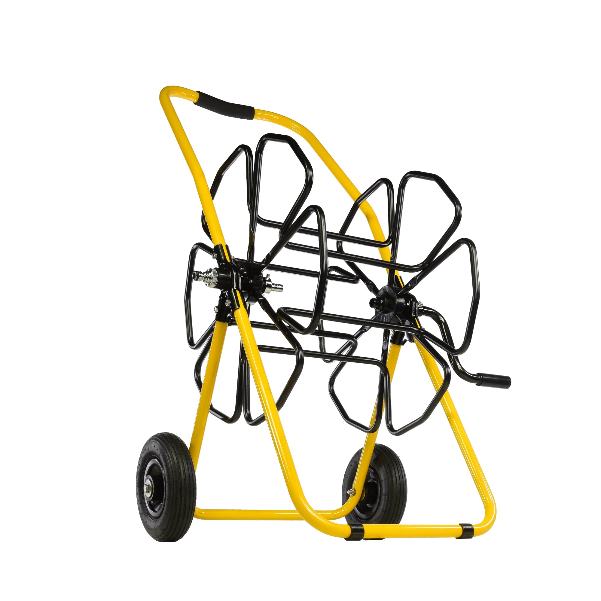 V-TUF painted steel hose reel V3.12100N for 100m 1/2 inch or 50m 3/4 inch hose, front view