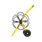 V-TUF painted steel hose reel V3.12100N close-up showing drum and manual wind mechanism