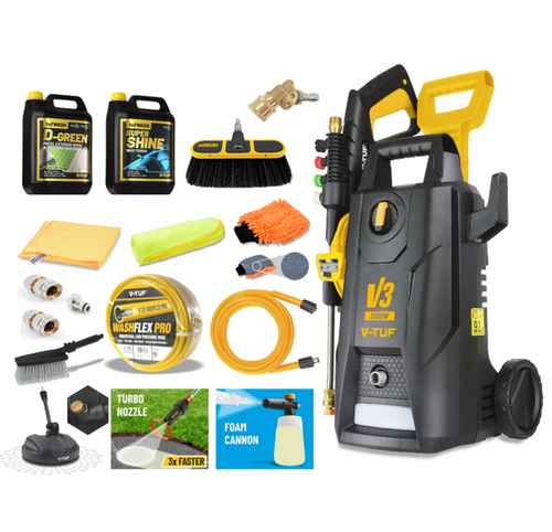 V-TUF V3240X2 Electric Pressure Washer - 100Bar, 5.5L/min, 2000W - 240V Mains