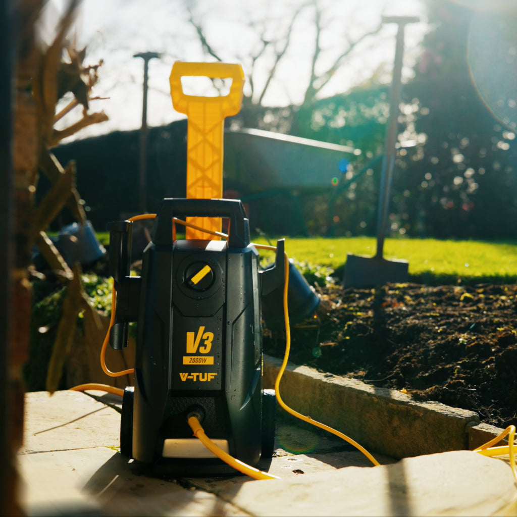 V-TUF V3 electric pressure washer full kit showing machine, gun and lance