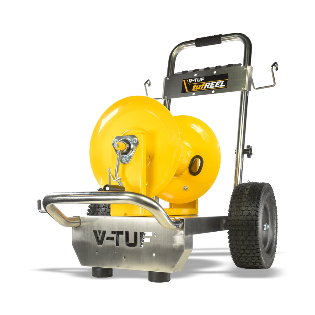 V-TUF trolley manual wind SR tufREEL Super Series V5.141SSTR 60m trolley mounted, front view
