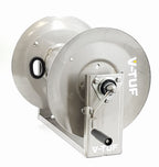 V-TUF V5.143SS Super Series stainless hose reel side view showing drum and hand crank