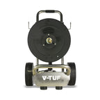 V-TUF V5.1453TR trolley hose reel side view showing hand crank and hose guide