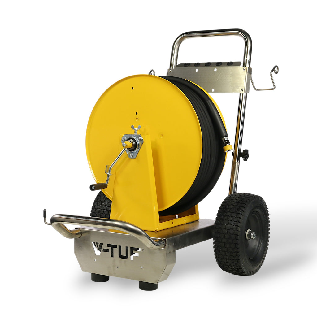 V-TUF V5.152TR-KIT1 SR3 manual reel side view showing drum and 70m hose capacity