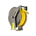 V-TUF stainless tufREEL KIT4Y close-up showing MSQ connection and yellow hose end