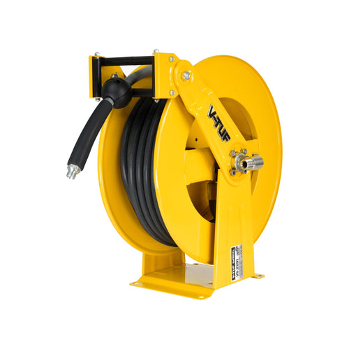 V-TUF V5.2201-KIT1K retractable reel with 20m 2-wire black 3/8M hose, side view