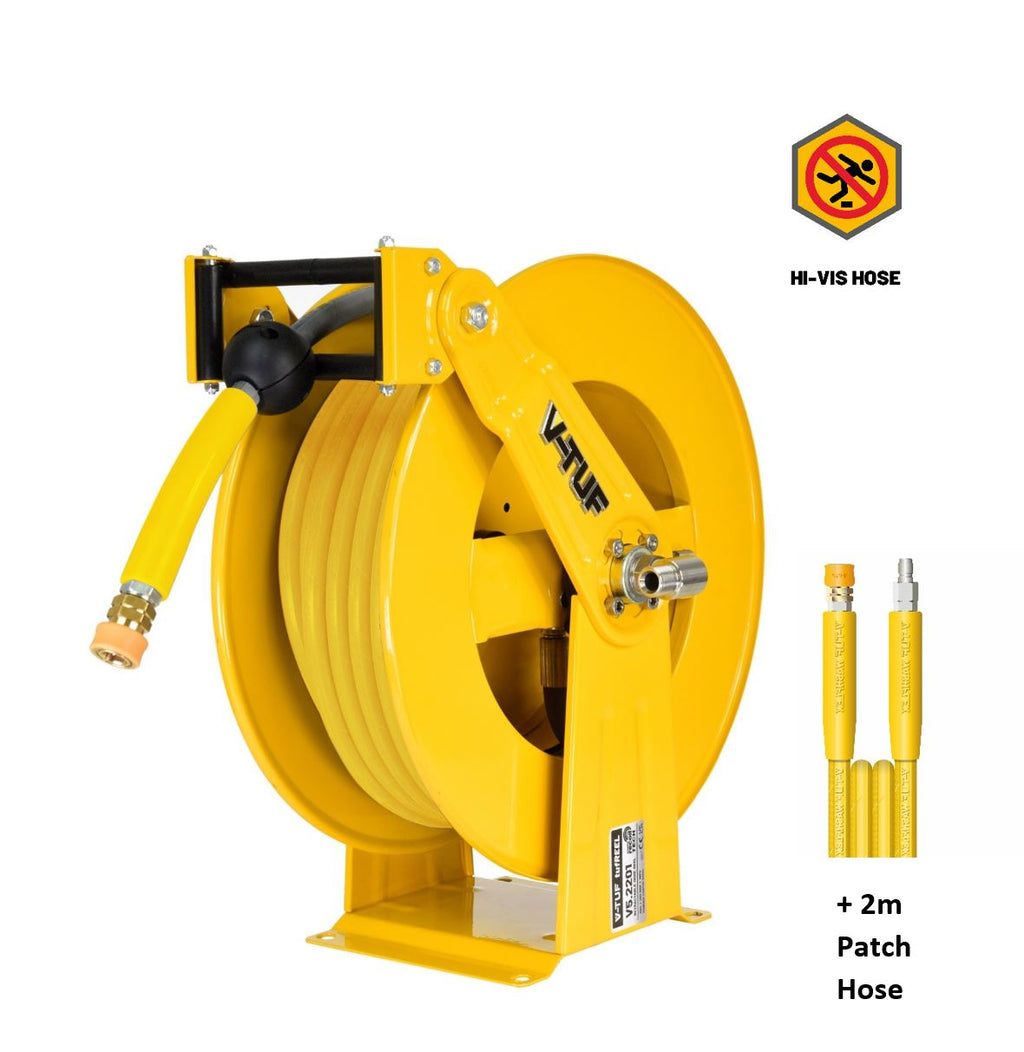 V-TUF V5.2201-KIT2Y retractable tufREEL with 20m WASHFLEX yellow 3/8 2W hose MSQ kit