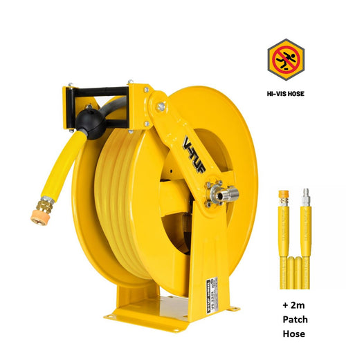 V-TUF V5.2201-KIT2Y retractable tufREEL with 20m WASHFLEX yellow 3/8 2W hose MSQ kit