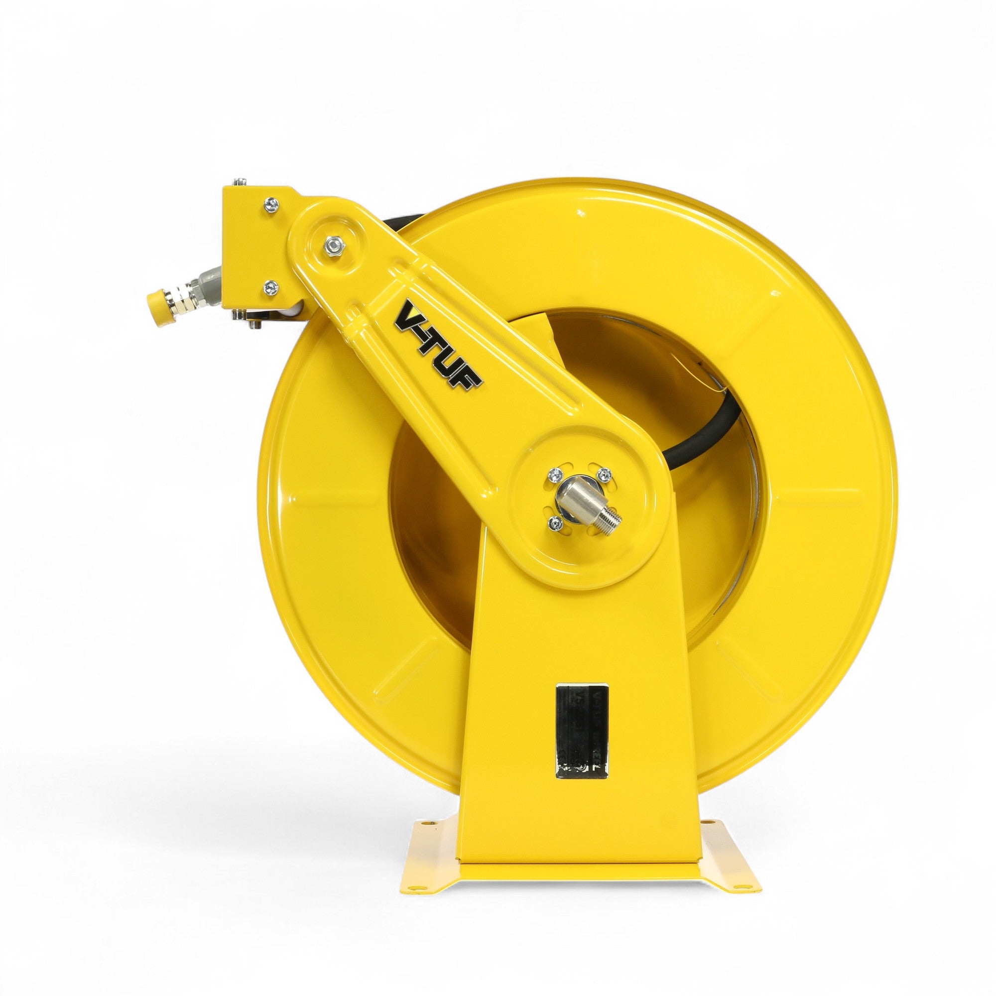 V-TUF V5.2351-KIT1 retractable reel side view showing steel drum and 35m capacity