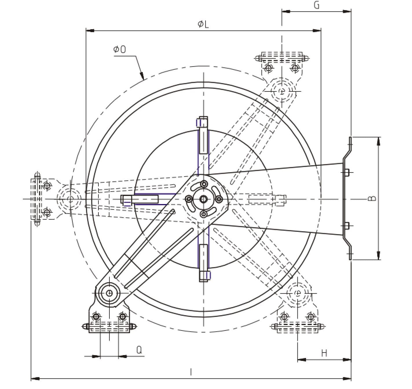 V-TUF V5.2200 tufREEL technical drawing with mounting and overall dimensions
