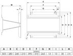 V-TUF V5.4350 stainless steel wall bracket close-up showing polished finish and pivot joint
