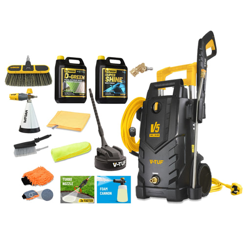 V-TUF V5240X2-KIT4 master pro cleaning kit contents showing machine and pro accessories