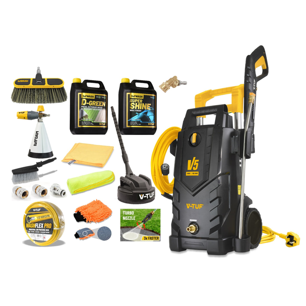 V-TUF V5240X2-KIT5 master pro kit with 25m hose showing machine and pro accessories