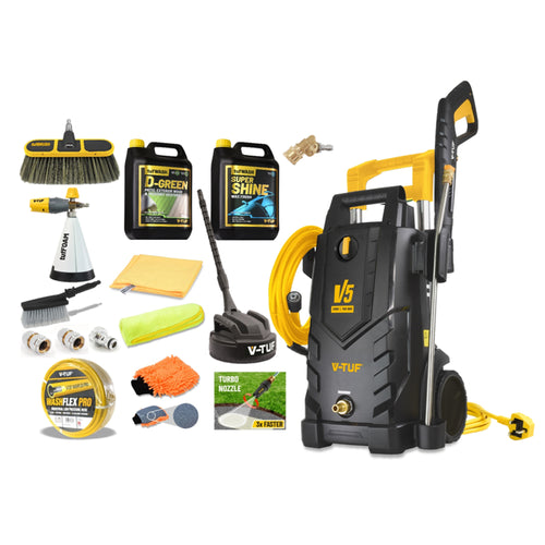 V-TUF V5240X2-KIT5 master pro kit with 25m hose showing machine and pro accessories