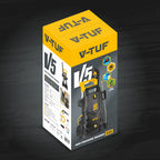 V-TUF V5240X2 electric pressure washer full kit laid out including gun, lance and 8m hi-vis hose