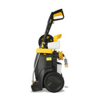 V-TUF V7 110V pressure washer in use showing 250 Bar output with hose reel