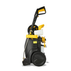 V-TUF V7240 pressure washer in use showing 250 Bar hose reel cleaning output