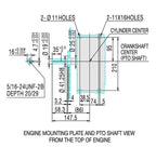 V-TUF Yanmar diesel engine VD5L48 angle view showing cooling fins and exhaust