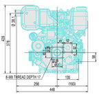 V-TUF VD5L48 4.8HP Yanmar diesel engine rear view showing oil filler and connections