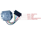 V-TUF VLCP006RY Yanmar voltage regulator side view showing regulator body and connections