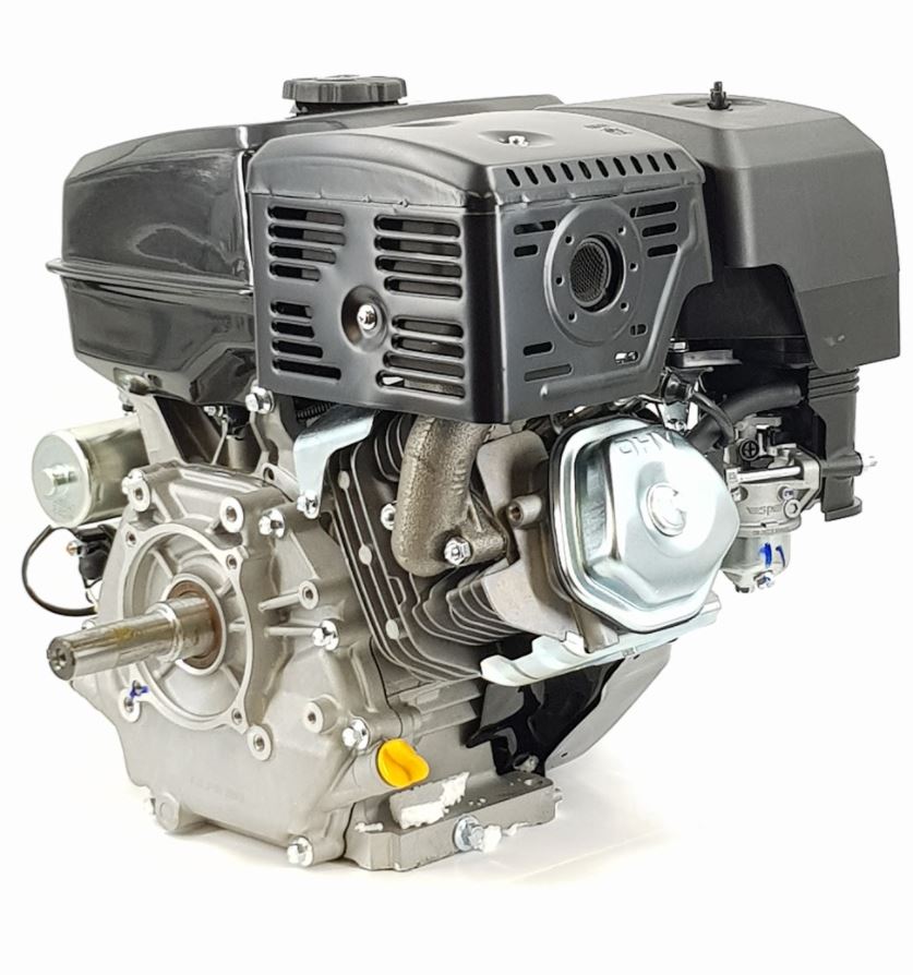 V-TUF 15HP dual start engine rear view showing 1 inch output shaft and mounting pattern