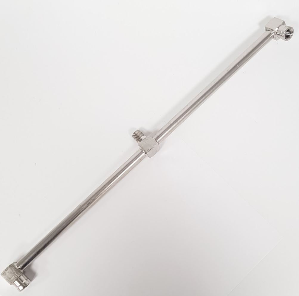 V-TUF surface cleaner rotary arm close-up showing jet nozzle orientation and arm profile