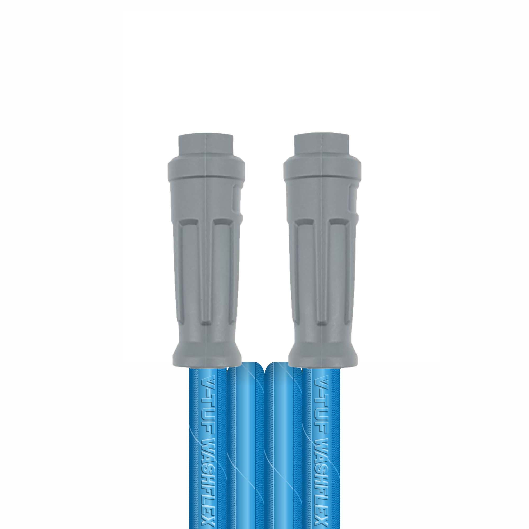 V-TUF blue 2-wire 5/16 jetwash hose with KLF EasyLock fittings showing coupling detail