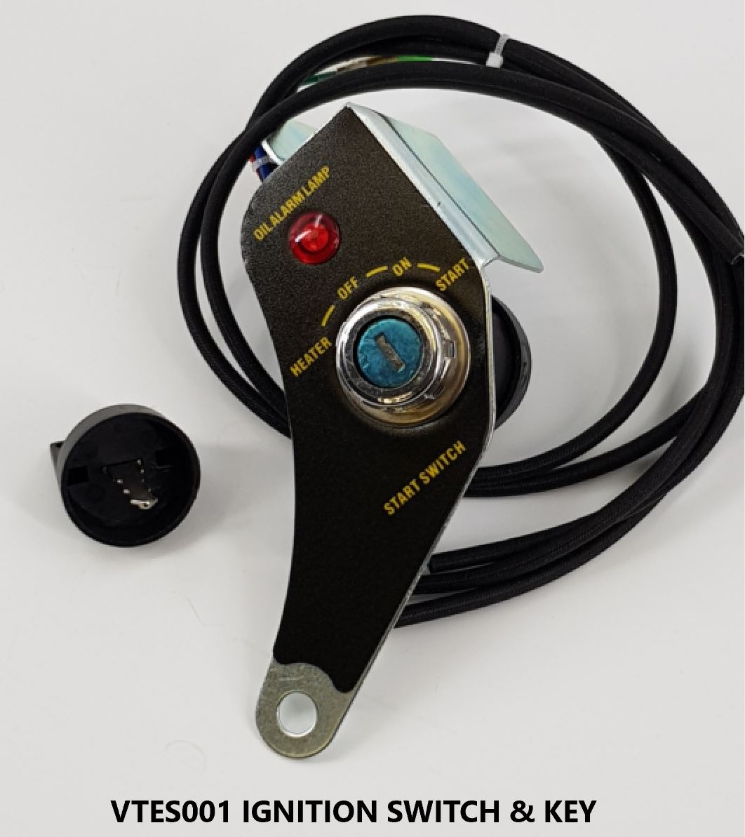 V-TUF diesel engine ignition switch VTES001, key switch with black plastic housing