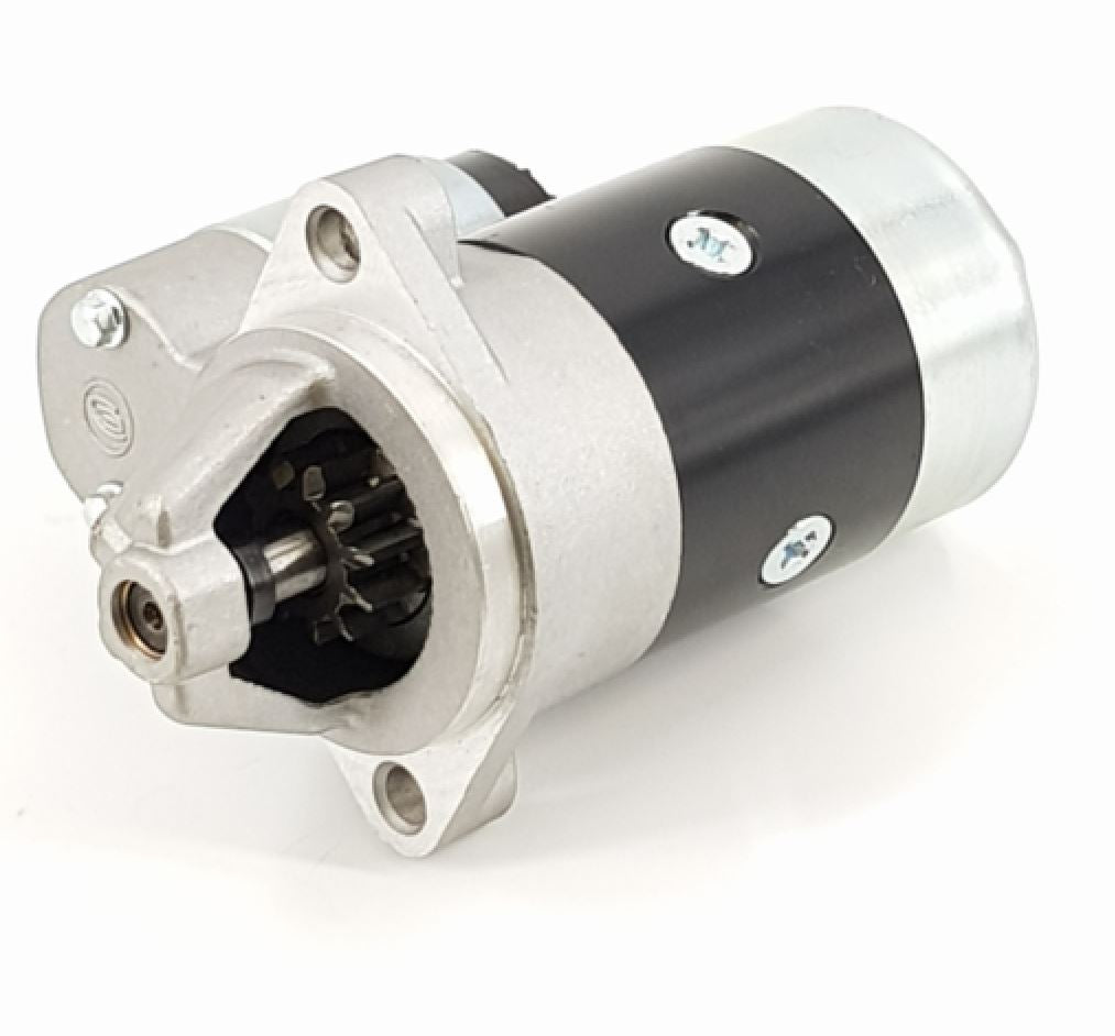 V-TUF VTES004 starter motor side view showing drive gear and mounting flange