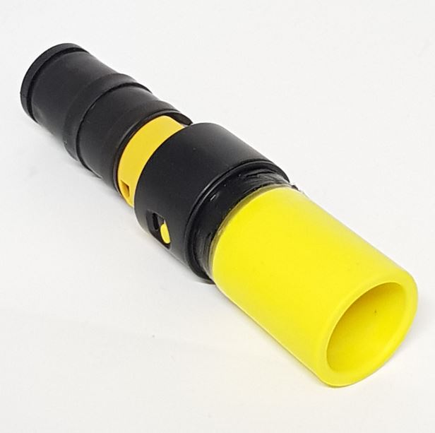 V-TUF VTM130 power tool adaptor close-up showing air flow control and universal tool connection